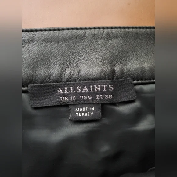 AllSaints - Lena Skirt - Faux Leather - Size 6 - Picture 6 of 10